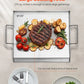 Stainless Steel Griddle 18x16 in Universal Bbq Grill Pan