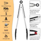 Stainless Steel Kitchen Tongs with Silicone Tips 3 Pack