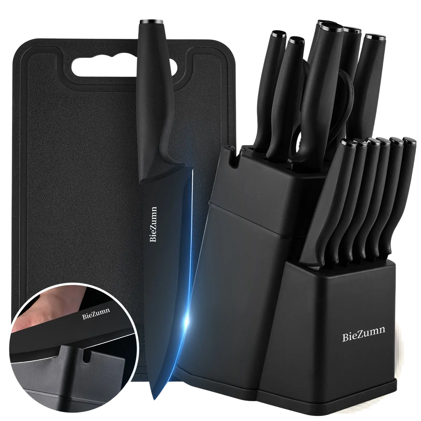 Stainless Steel Knife Set 15 Piece Chef Block Set