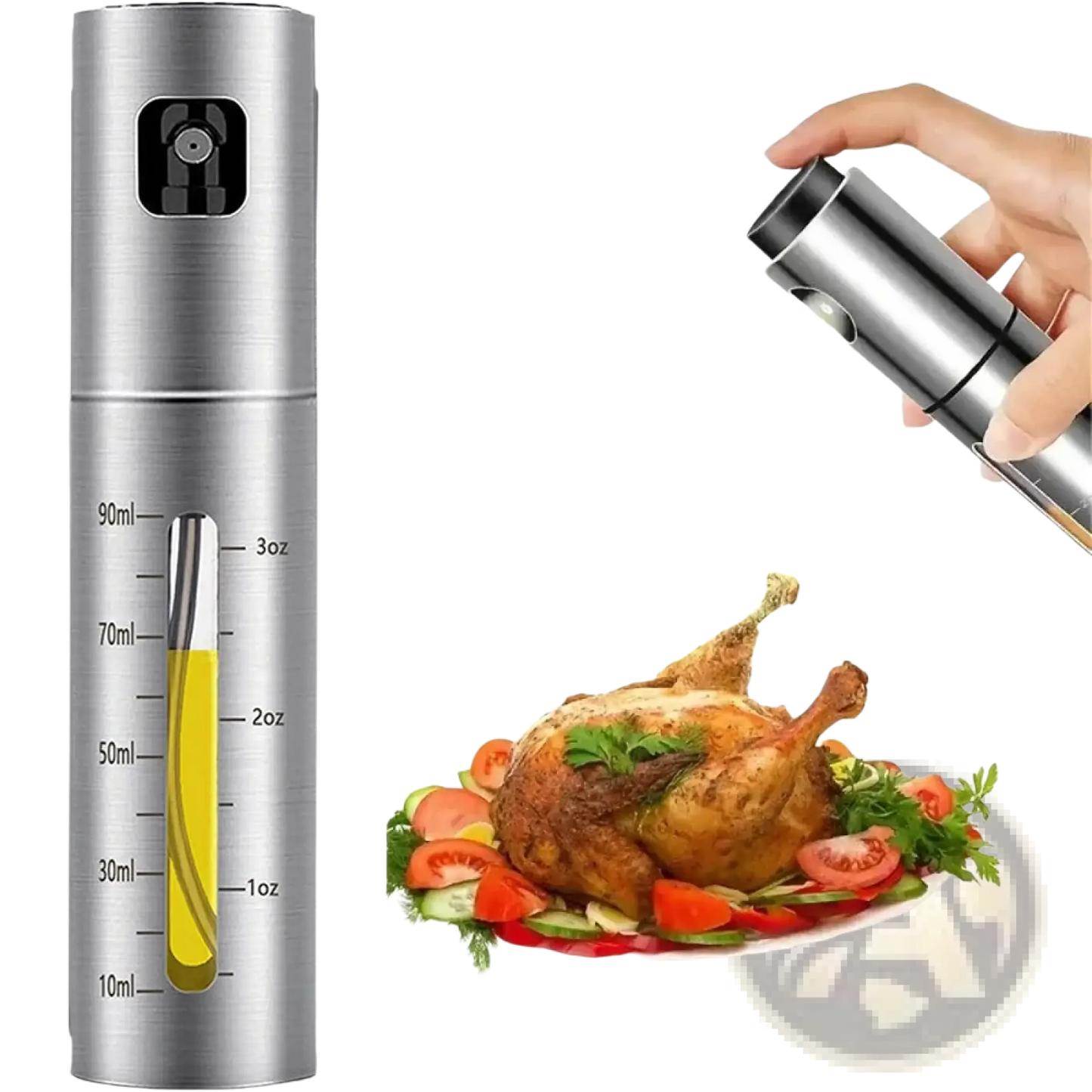 Stainless Steel Oil Sprayer with Measurement Scale