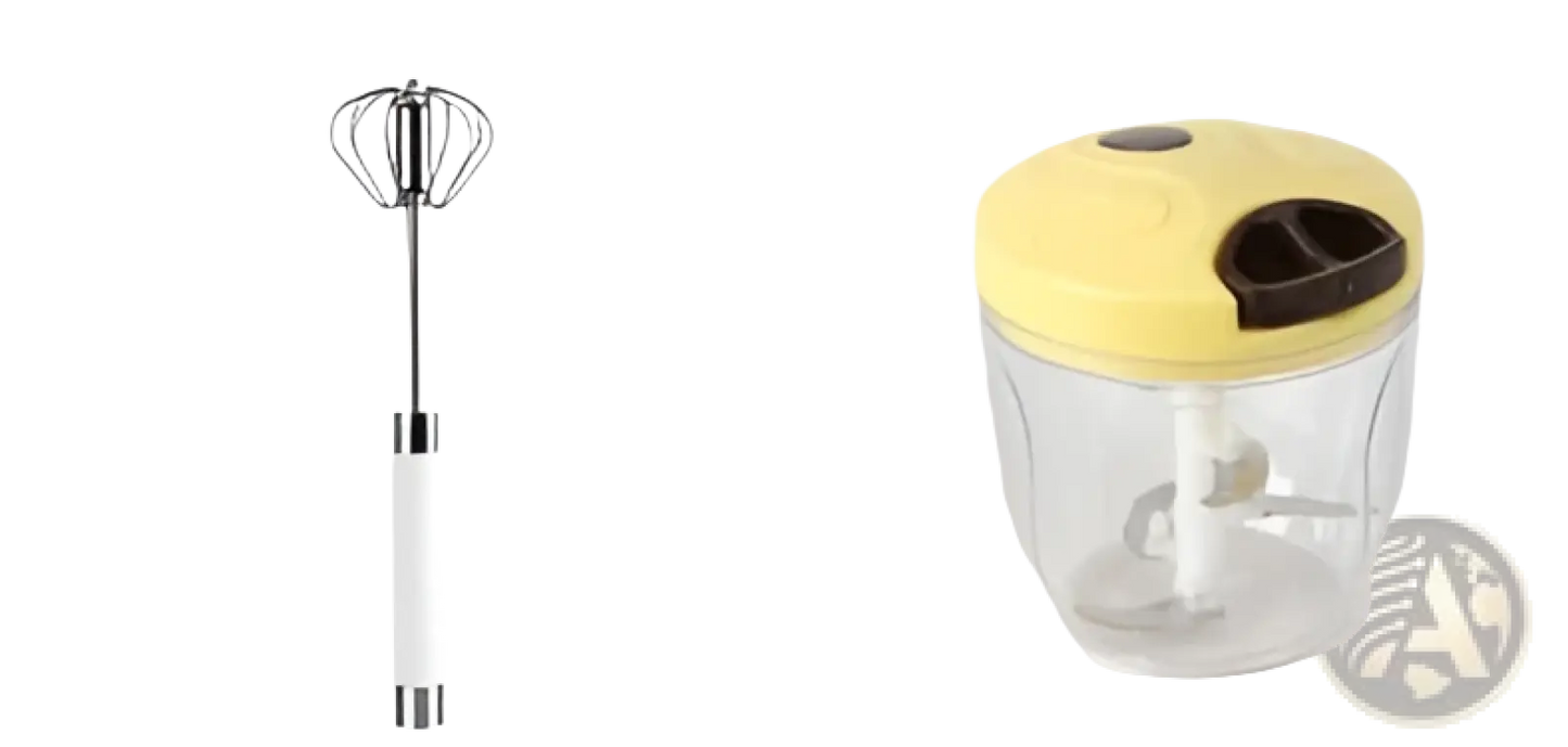 Stainless Steel Semi Automatic Rotating Egg Beater Whisk