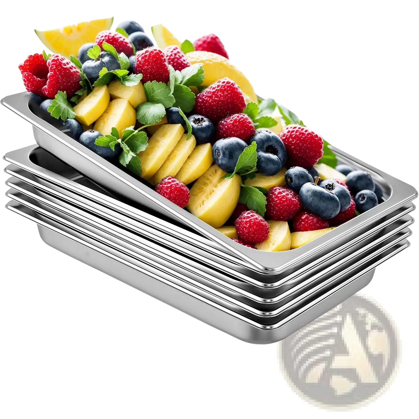 Stainless Steel Steam Table Pans 6 Pack Full Size 2.6 Deep