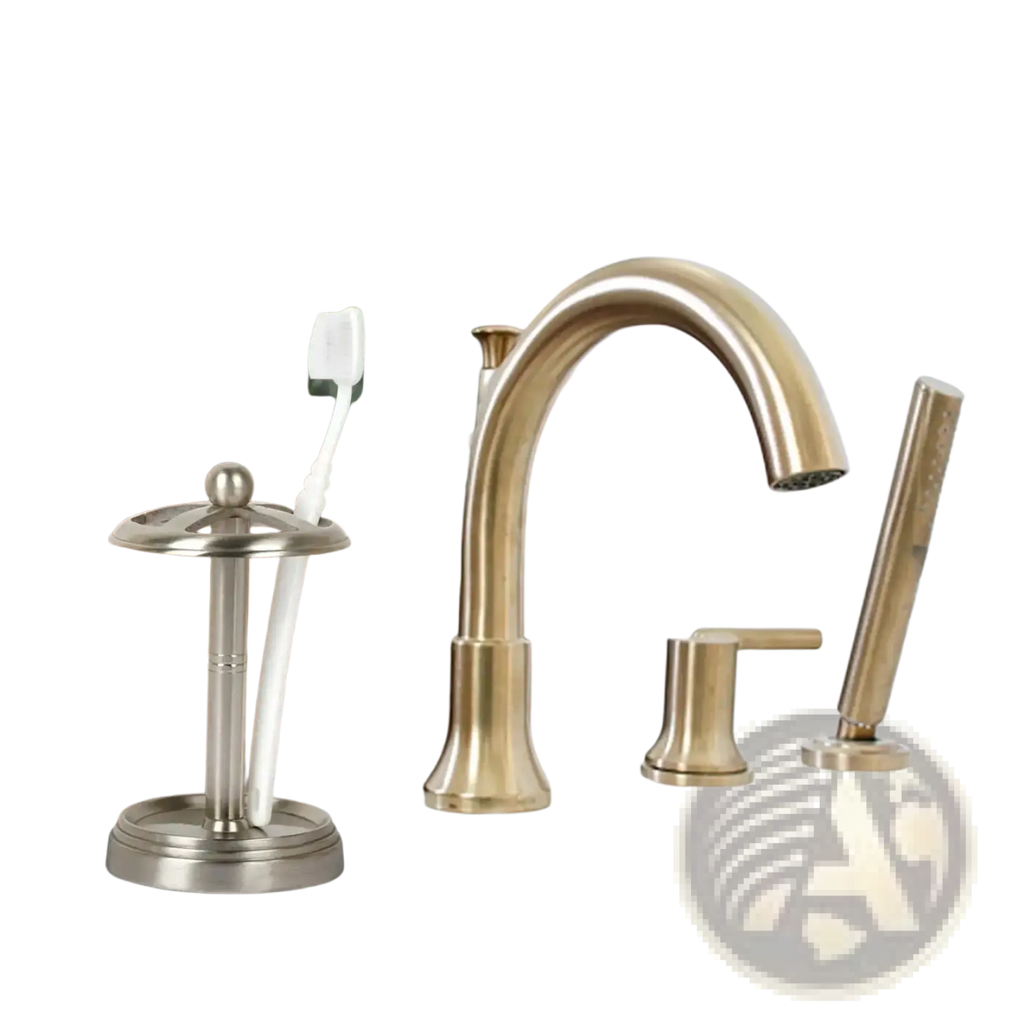 Stainless Steel Toothbrush Holder Brushed Pewter Finish