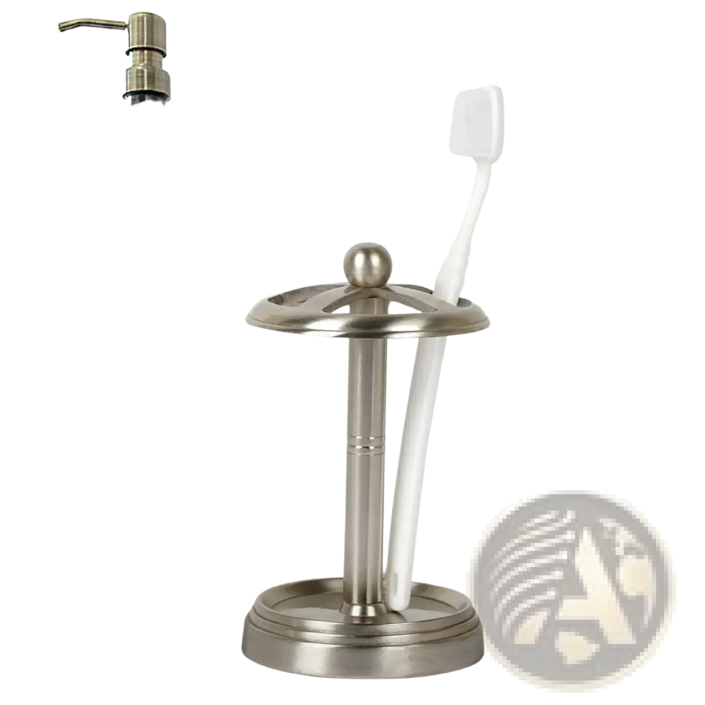 Stainless Steel Toothbrush Holder Brushed Pewter Finish