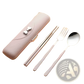 Stainless Steel Travel Cutlery Set with Pink Bow Case