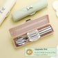Stainless Steel Travel Cutlery Set with Pink Bow Case