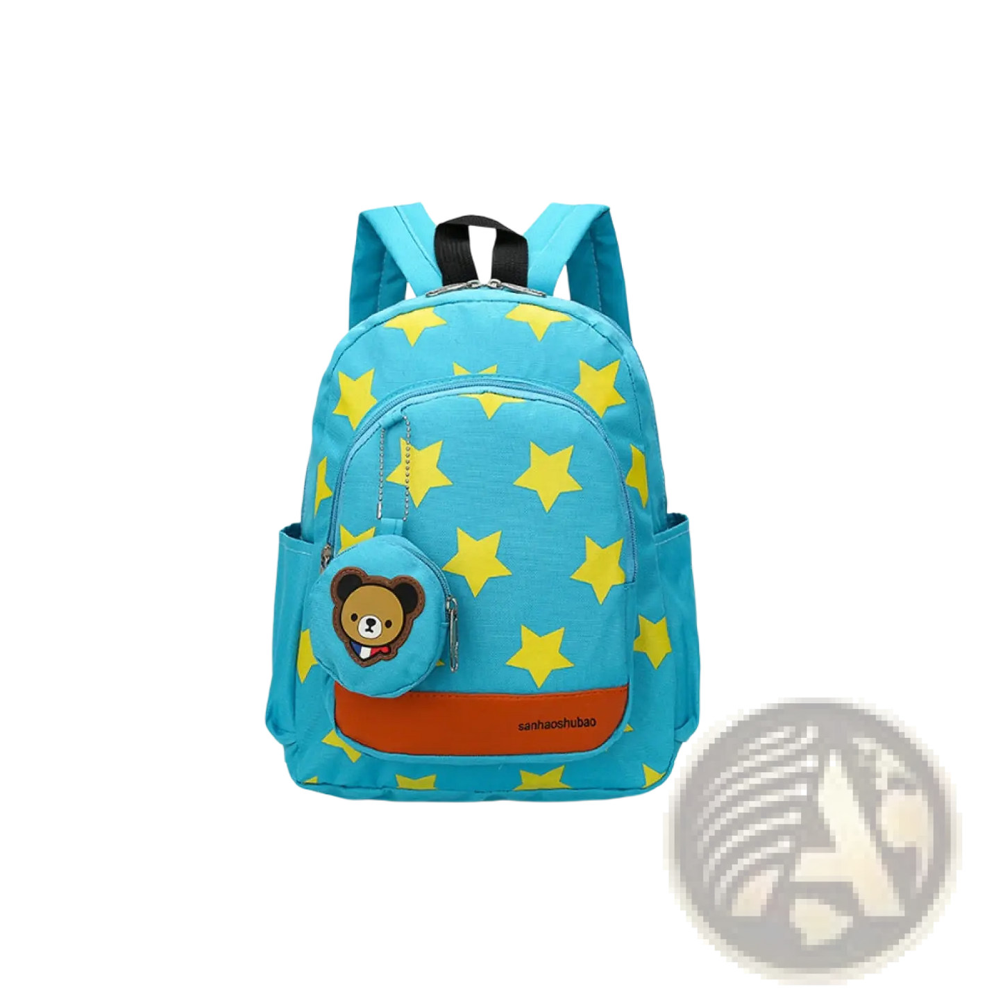 Star Print Soccer Backpack with Bear Coin Purse