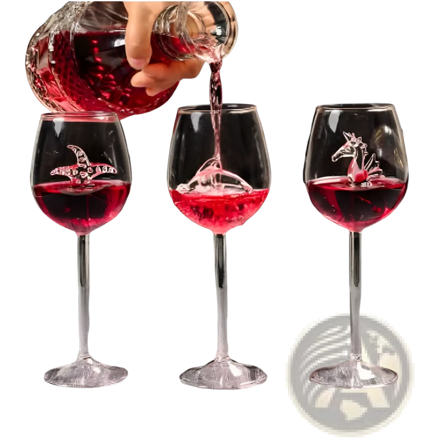 Starfish Sea Horse Crystal Red Wine Glass 400ml