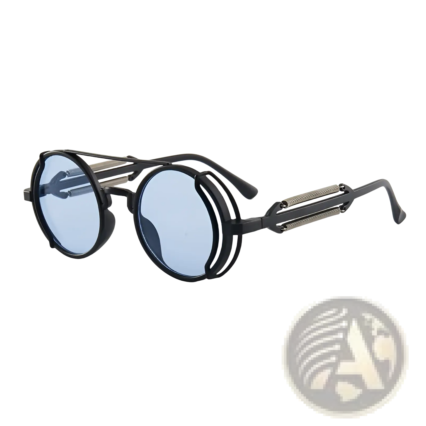 Steampunk Round Sunglasses with Double Spring Legs