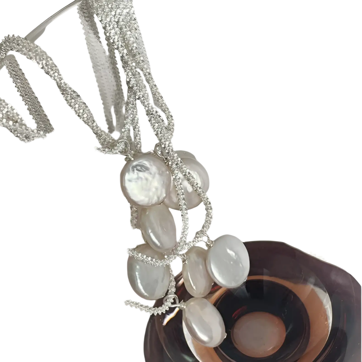 Sterling Silver Baroque Pearl Starry Sky Necklace