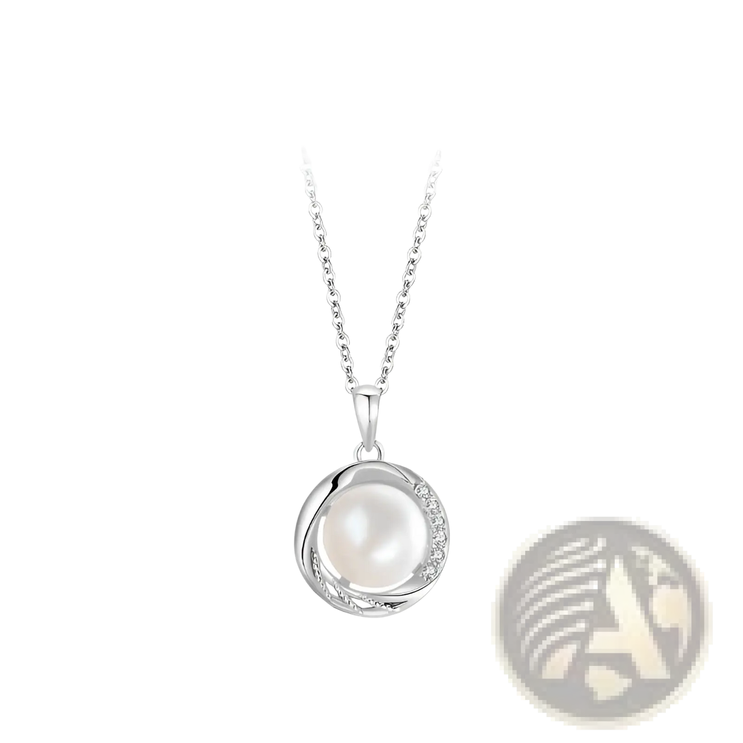 Sterling Silver Round Freshwater Pearl Pendant Necklace