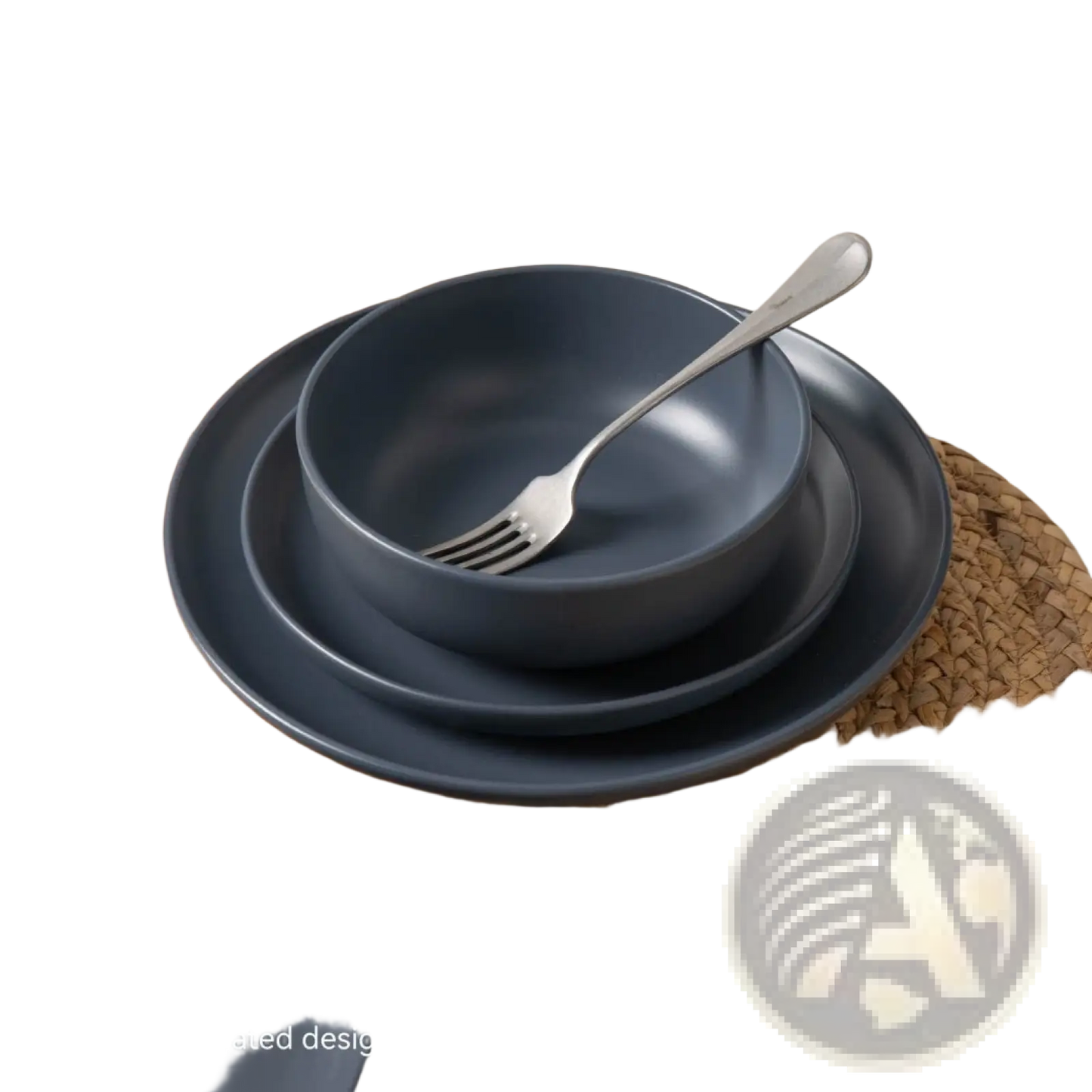 Stoneware Dinnerware Set 12 Piece Matte Gray for 4