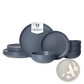 Stoneware Dinnerware Set 12 Piece Matte Gray for 4