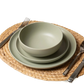 Stoneware Dinnerware Set 12 Piece Matte Sage Green for 4