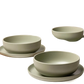 Stoneware Dinnerware Set 12 Piece Matte Sage Green for 4