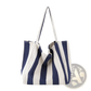 Striped Canvas Tote Bag High Capacity Shoulder Bag