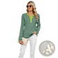 Striped Contrast Henley Long Sleeve v Neck t Shirt