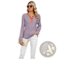 Striped Contrast Henley Long Sleeve v Neck t Shirt