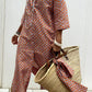 Striped Linen Belted Lapel Shirt Dress