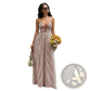 Striped v Neck Tie Back Summer Maxi Dress