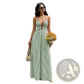 Striped v Neck Tie Back Summer Maxi Dress