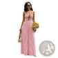 Striped v Neck Tie Back Summer Maxi Dress