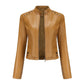 Studded Faux Leather Moto Jacket with Silver Rivets