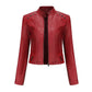 Studded Faux Leather Moto Jacket with Silver Rivets