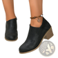 Suede Ankle Boots with Chunky Heel and Side Zipper