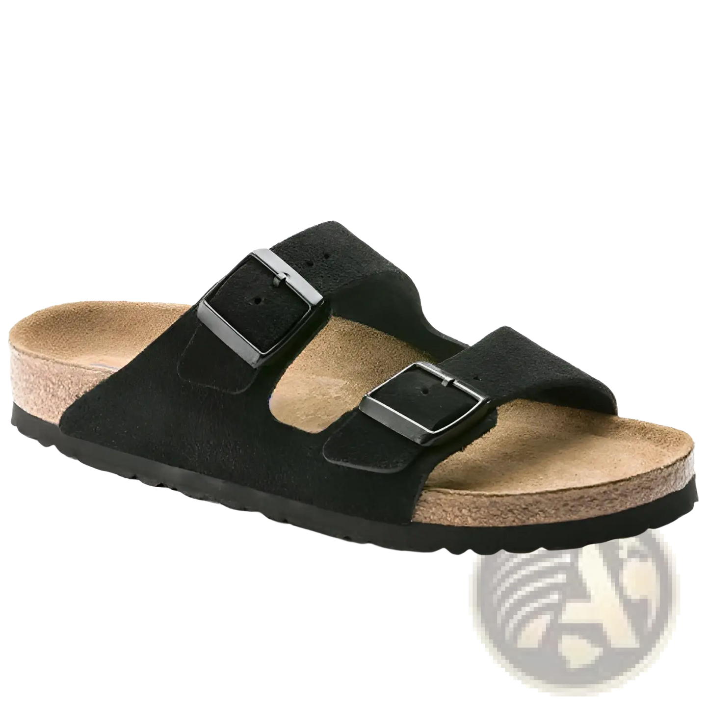 Suede Cork Footbed Sandals with Adjustable Buckles