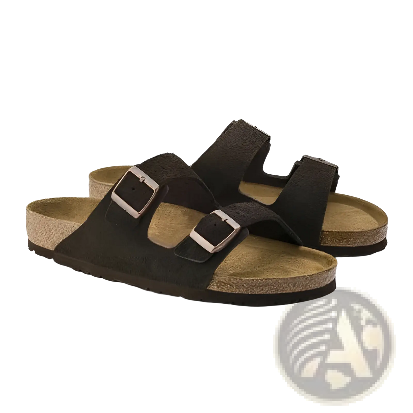 Suede Cork Footbed Sandals with Adjustable Buckles