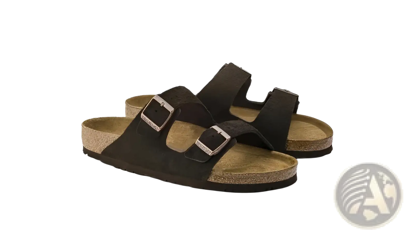 Suede Cork Footbed Sandals with Adjustable Buckles