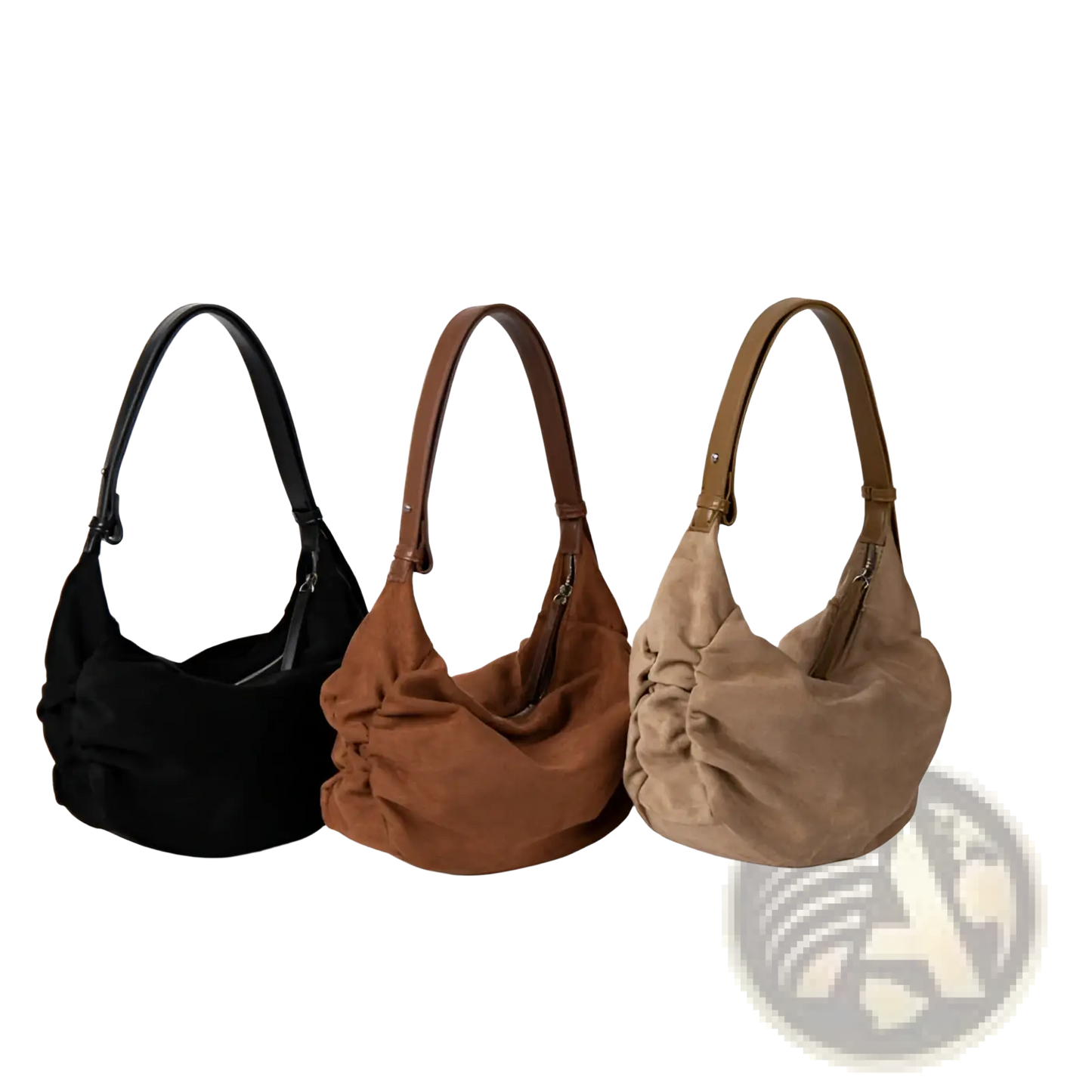 Suede Dumpling Shoulder Bag Slouchy Crossbody Hobo
