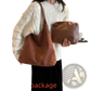 Suede Shoulder Bag Large Capacity Slouchy Tote Bag