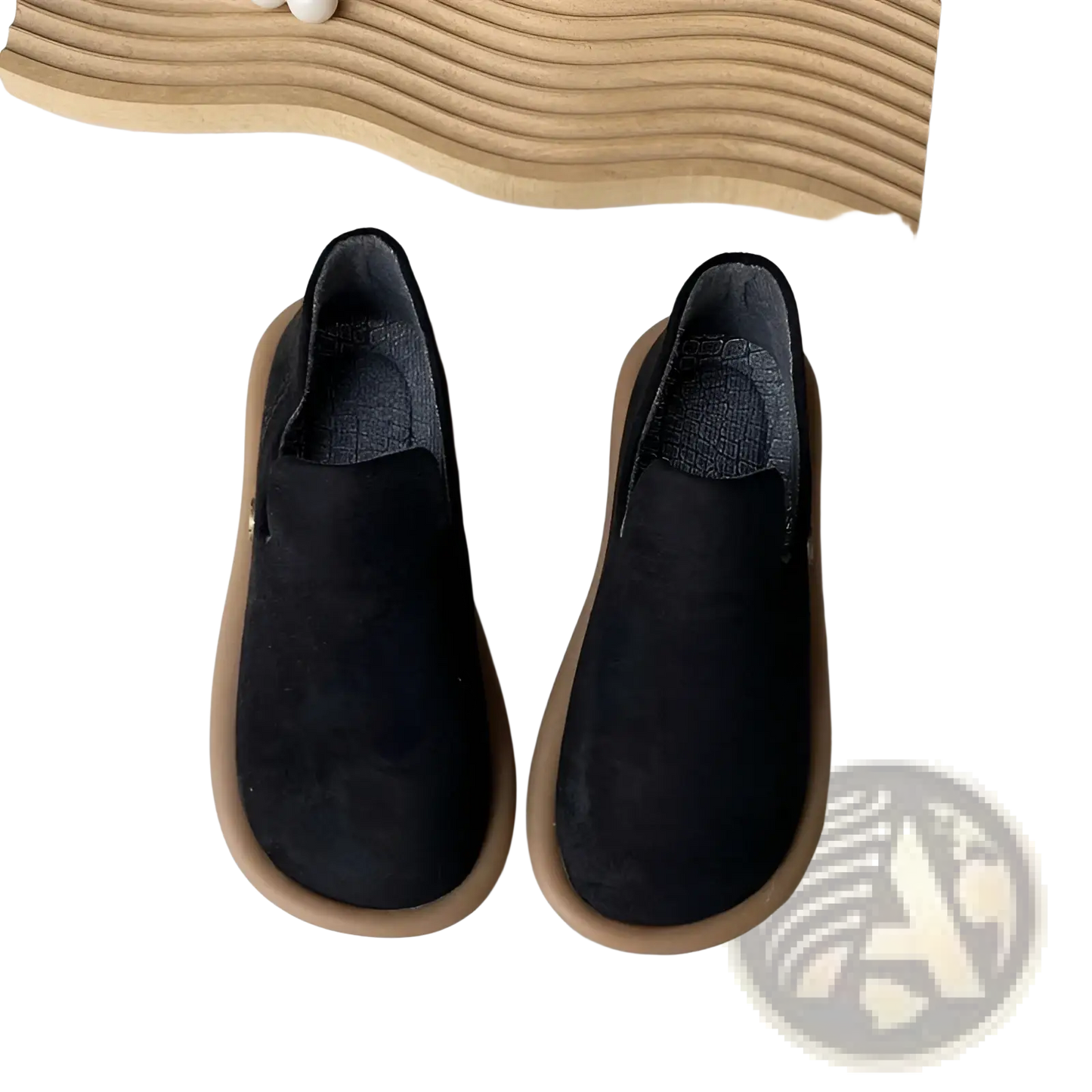 Suede Slip on Vintage British Style Low Heel Pumps