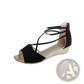 Suede Wedge Sandals Korean Low Heel Strappy Shoes