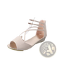 Suede Wedge Sandals Korean Low Heel Strappy Shoes