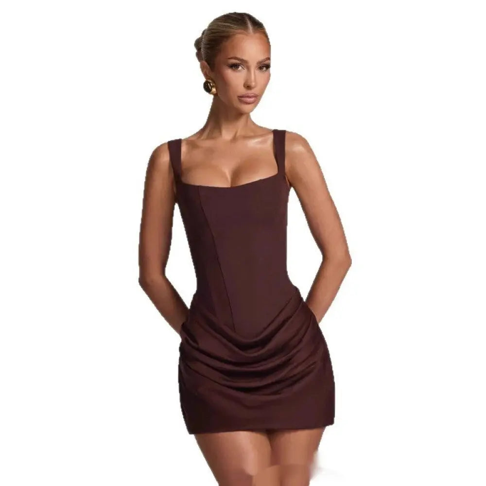 Ruched Corset Sleeveless Mini Party Dress