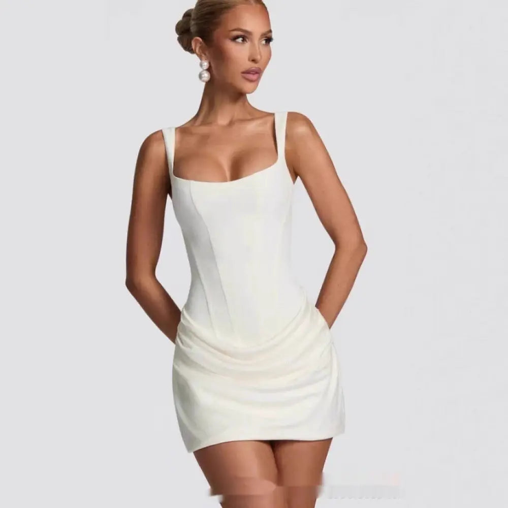 Ruched Corset Sleeveless Mini Party Dress