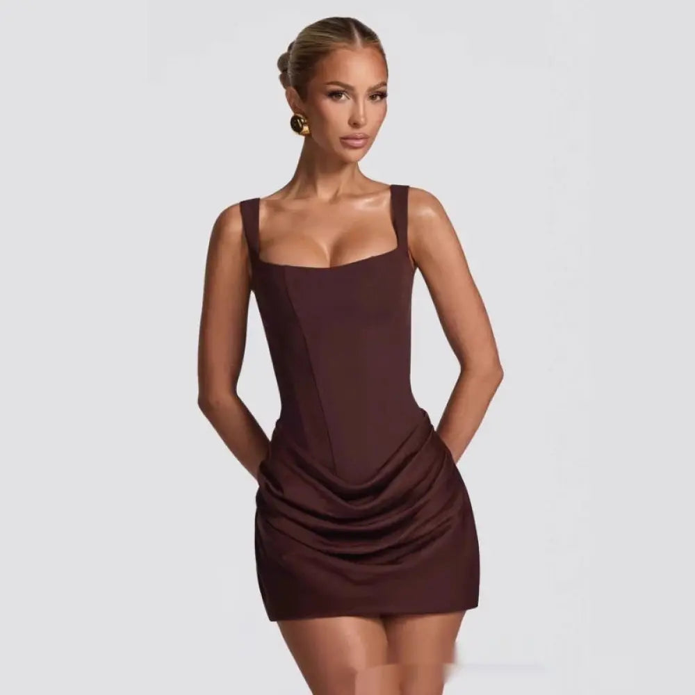 Ruched Corset Sleeveless Mini Party Dress