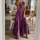 Floral Paisley v Neck Tiered Maxi Dress