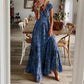 Floral Paisley v Neck Tiered Maxi Dress