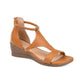 Women's Leather and Suede T-strap Summer Wedge Sandals