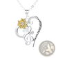 You are my Sunshine Sunflower Heart Pendant Necklace