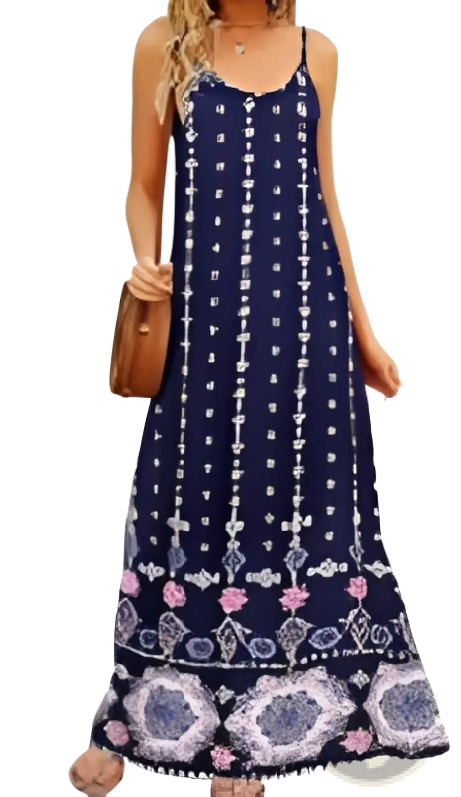 Supnier Women's Bohemian Floral and Graphic Maxi Dress