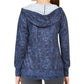 Ideology Women's Python Printed V-Neck Hoodie Navy Size Small