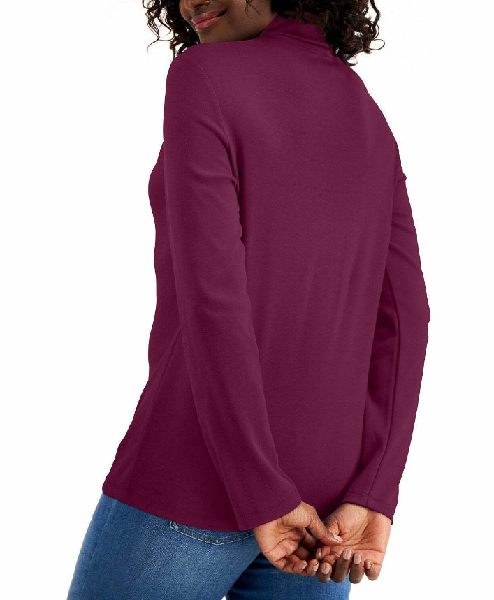 Karen Scott Women's Cotton Turtleneck Purple Size X-Large