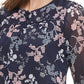 Tommy Hilfiger Women's Button-Up Tie-Cuff Floral Print Blouse Charcoal Size Small
