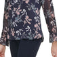 Tommy Hilfiger Women's Button-Up Tie-Cuff Floral Print Blouse Charcoal Size Small
