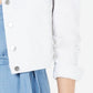 Maison Jules Women's Puff Sleeve Jean Jacket White Size X-Large